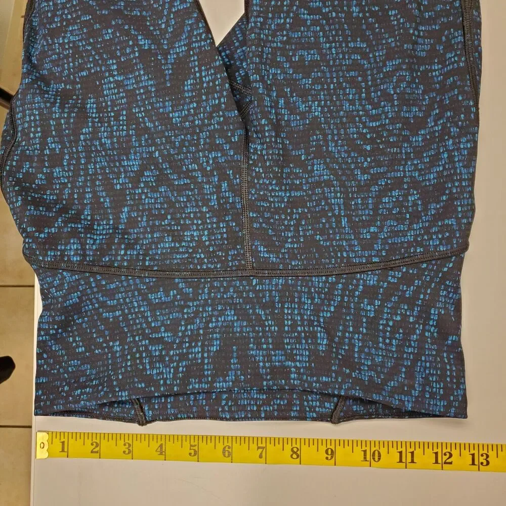 Lululemon‎ Train Times Crop Leggings Size 6 Pulse Capri Black Blue 17
